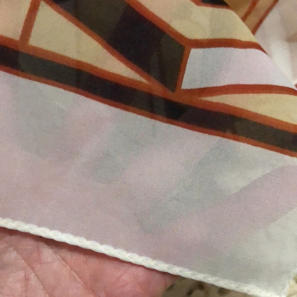 Gorgeous Vintage Scarf-Sheer-43x13-Earth Tones - Picture 12 of 12